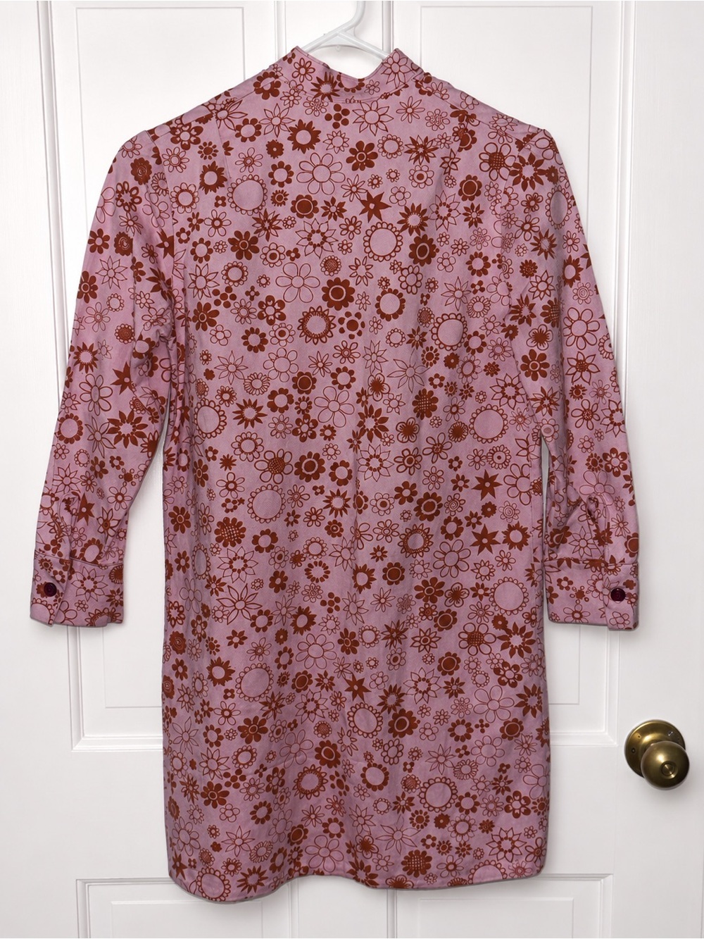 RARE Vintage Laura Ashley Wales Pink Floral Mod Mini Dress 60s 70s Made in Wales - Picture 3 of 10